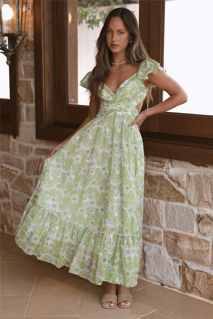Starting Over Maxi Dress Green