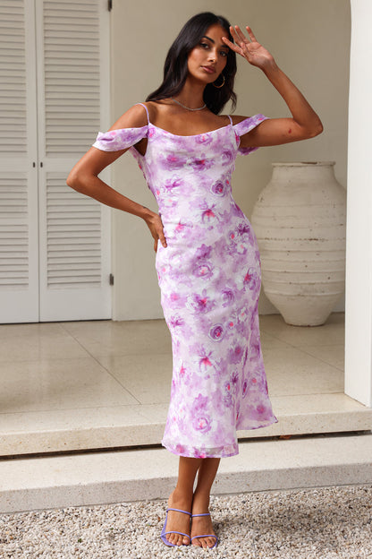 Arctic Chills Midi Dress Purple