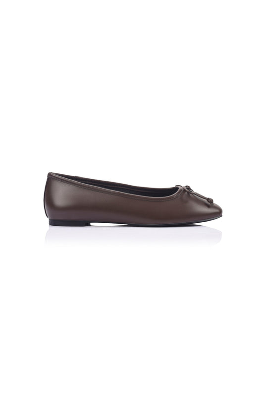 VERALi Eugenie Ballet Flats Chocolate Brown Micro