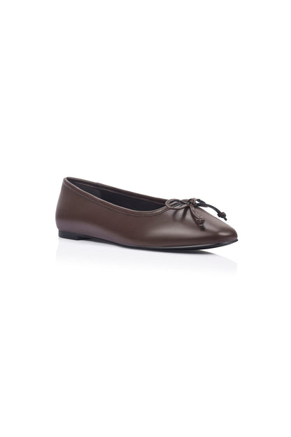 VERALi Eugenie Ballet Flats Chocolate Brown Micro