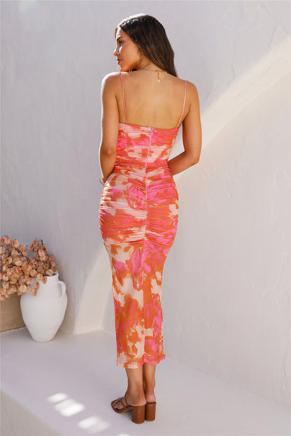 Starlight Chaser Midi Dress Pink