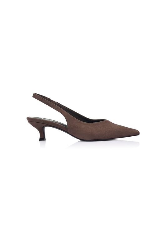 VERALI Lush Slingback Kitten Heels Chocolate