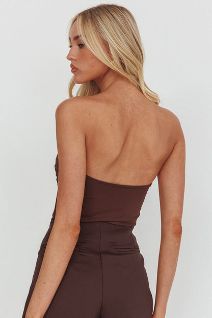 Ulani Gold Buckle Bodysuit Coffee